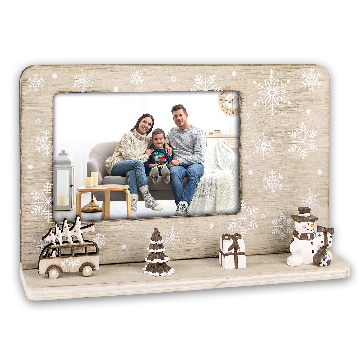 Cornice Portafoto Natalizio L con foto Omaggio Personalizzata