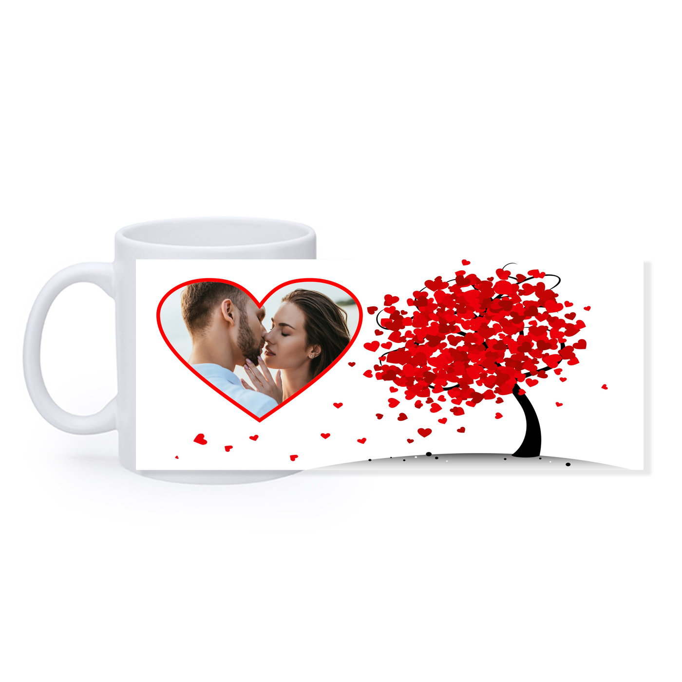 Tazza con grafica di San Valentino personalizza il cuore con una frase una immagine o una scritta
