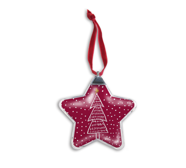 Pallina Natale Stella Trasparente con due foto Omaggio Personalizzate