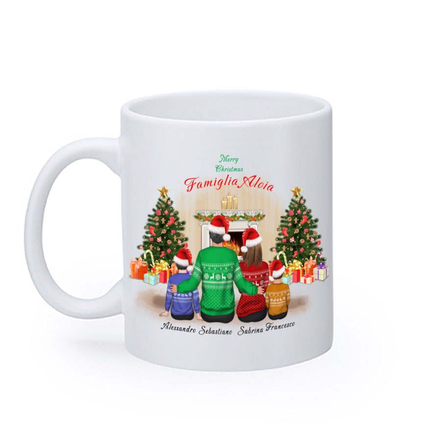 Tazza Natalizia Family Personalizzata