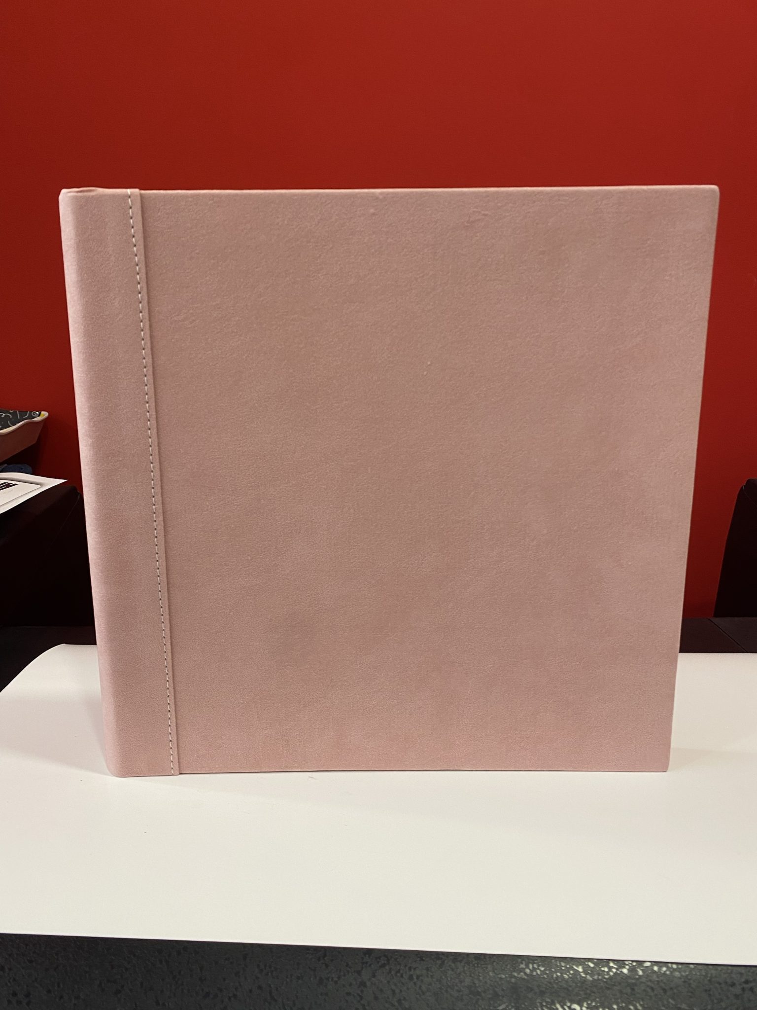 Album classico eco pelle rosa effetto scamosciato