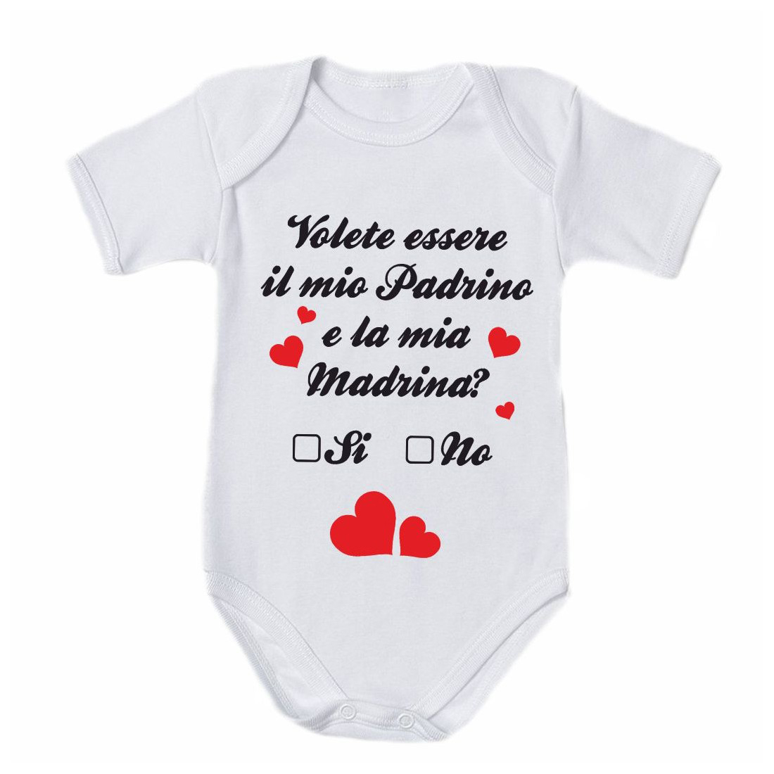 Body Bambino Bambina con stampa volete essere il mio Padrino e la mia Madrina