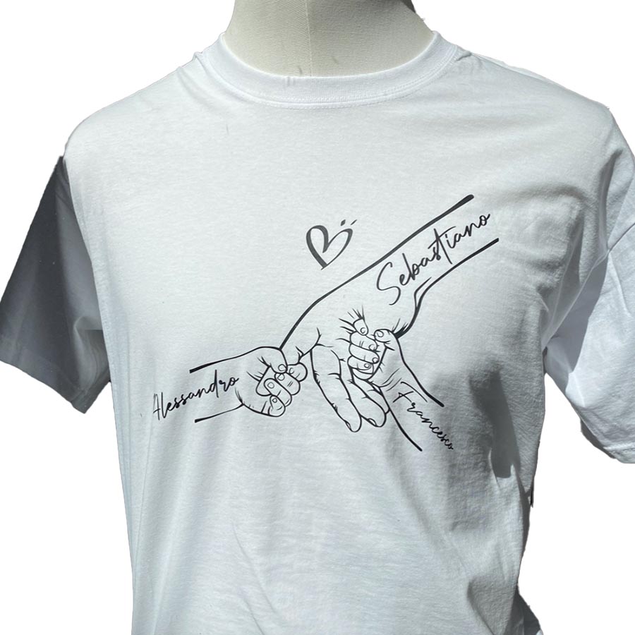 T-Shirt Festa del Papà Personalizzata Mani