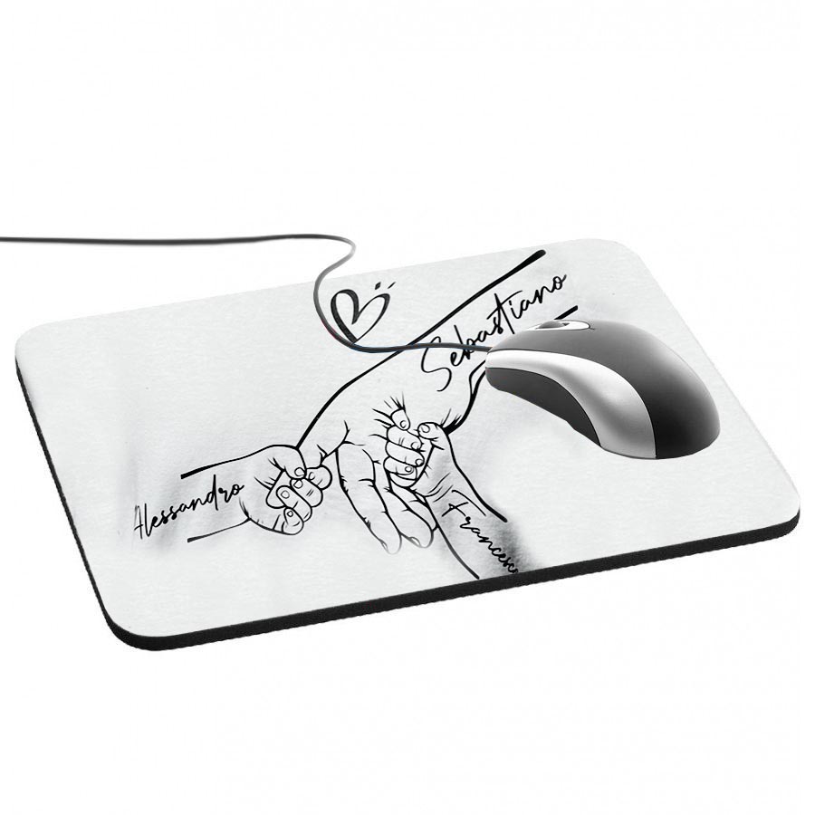 Tappetino Mouse Pad festa del Papà personalizzato con grafica e nomi