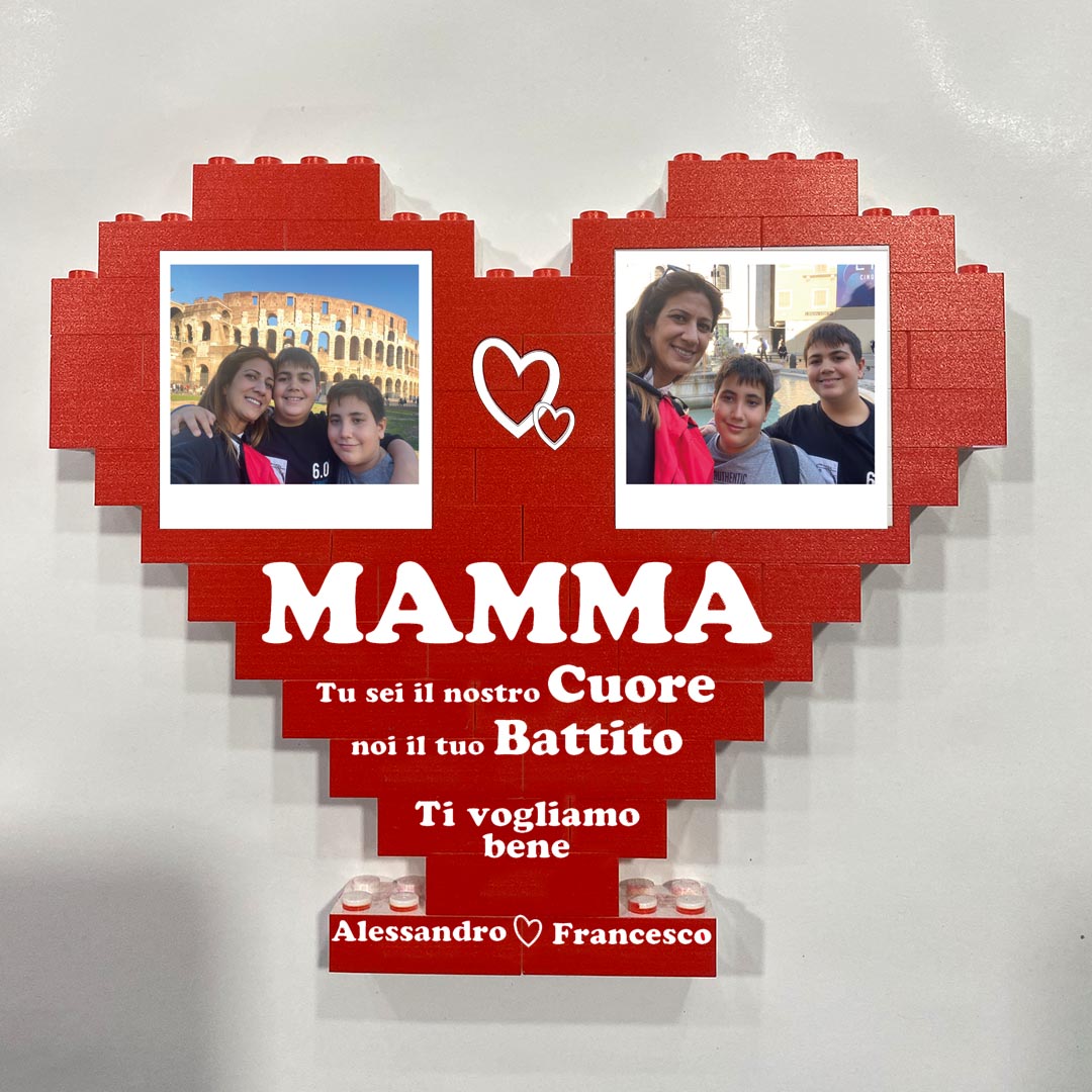 Mattoncini Cuore Mamma Personalizzato con Foto e nomi
