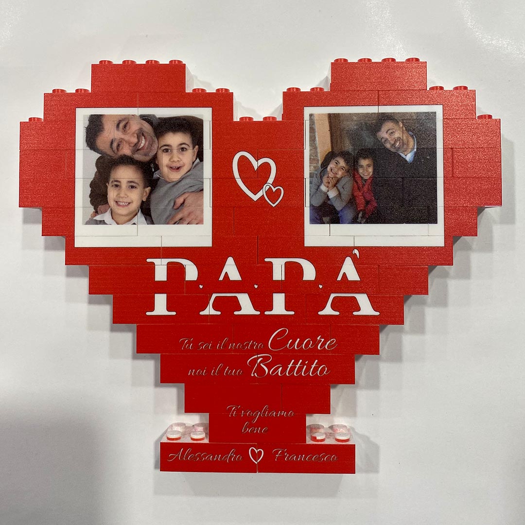 Mattoncini Cuore Papà Personalizzato con Foto e nomi