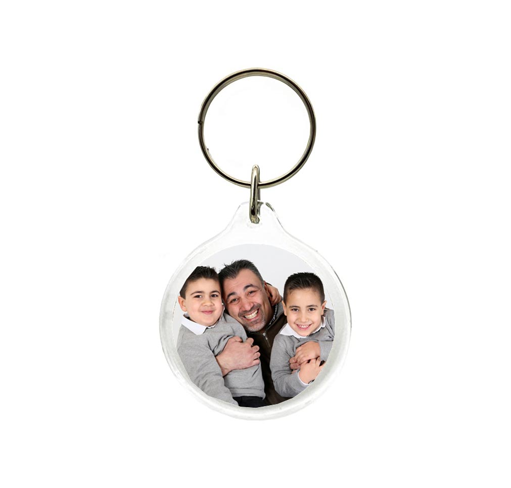 Foto Su Portachiavi Papà Rotondo Personalizzato