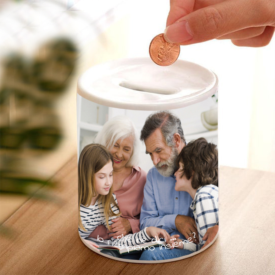 Salvadanaio Nonni Personalizzato con Foto