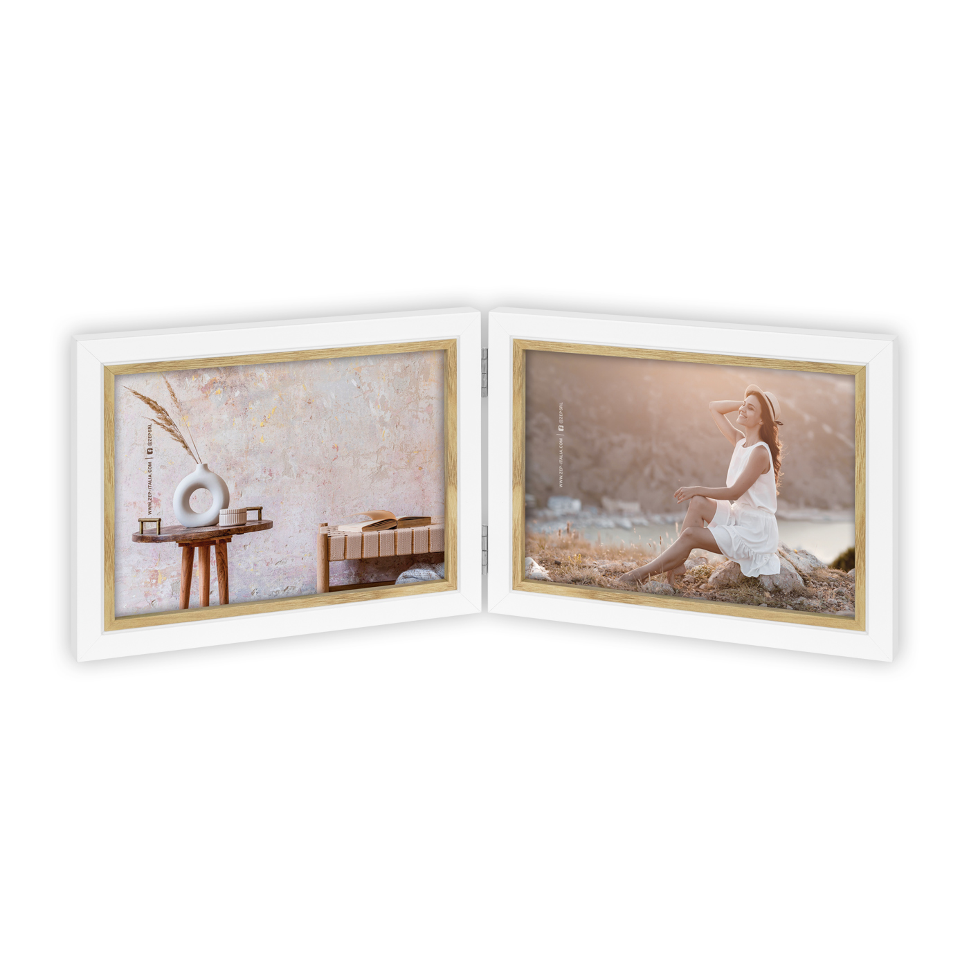 Cornice Doppia due foto orizzontali Omaggio Personalizzate