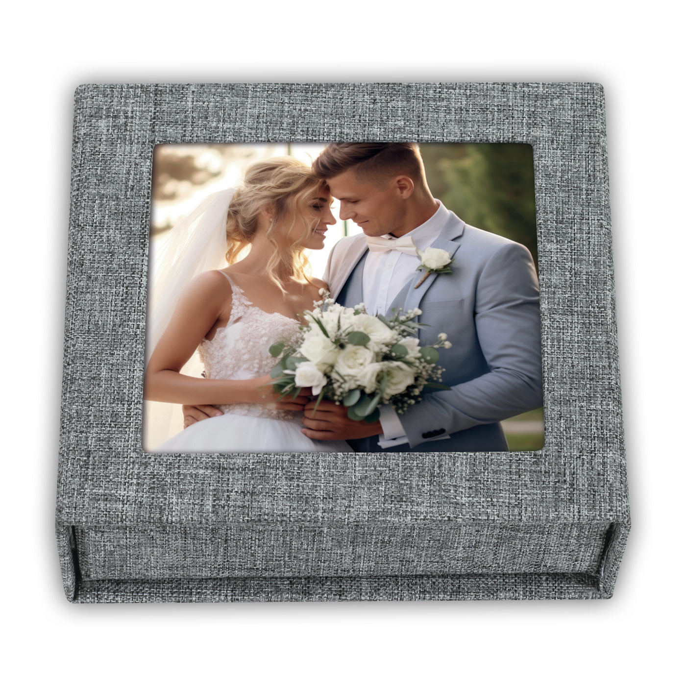 Box Cofanetto USB Wedding Grigio con foto Personalizzata