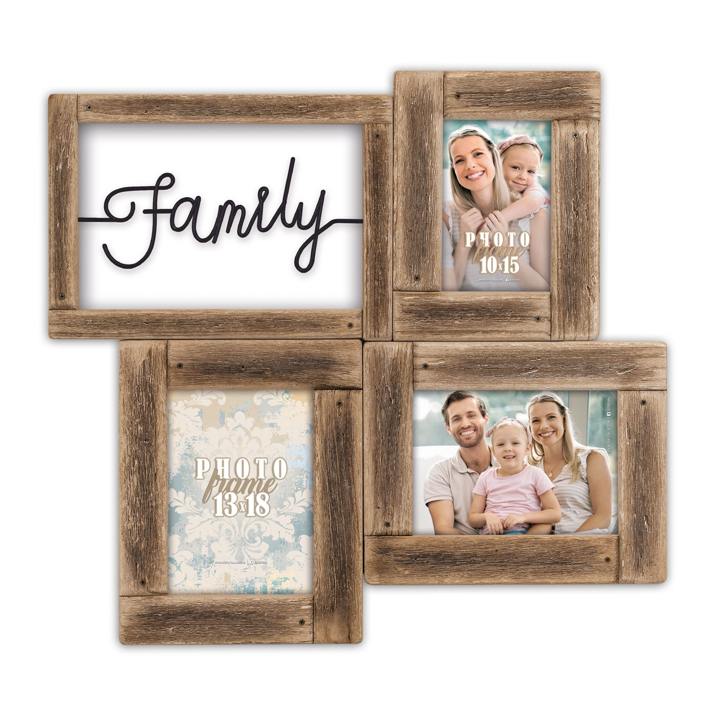 Cornice Famiglia Legno multi foto personalizzate